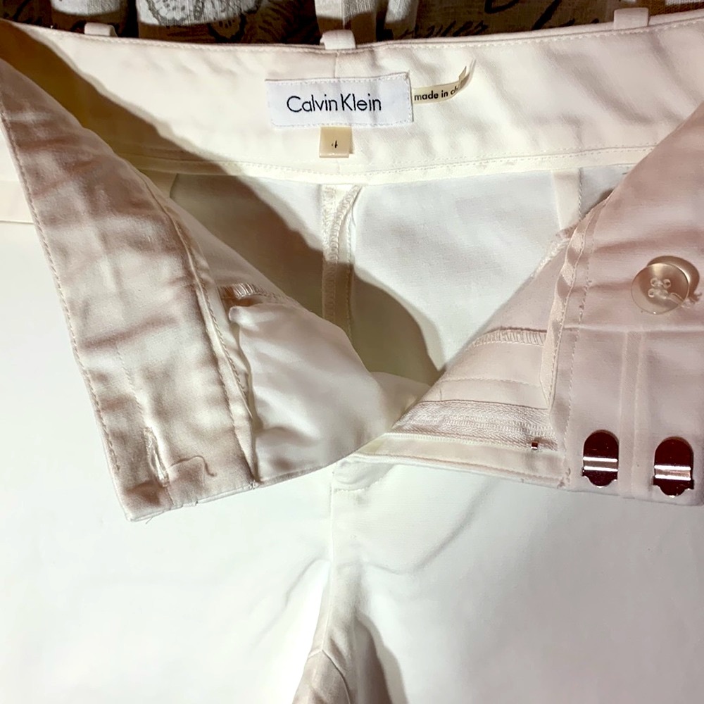 CALVIN ❤️ KLEIN ❤️ White ❤️ Pants ❤️ ❤️ ❤️ Size 4 ❤️ - Picture 6 of 10